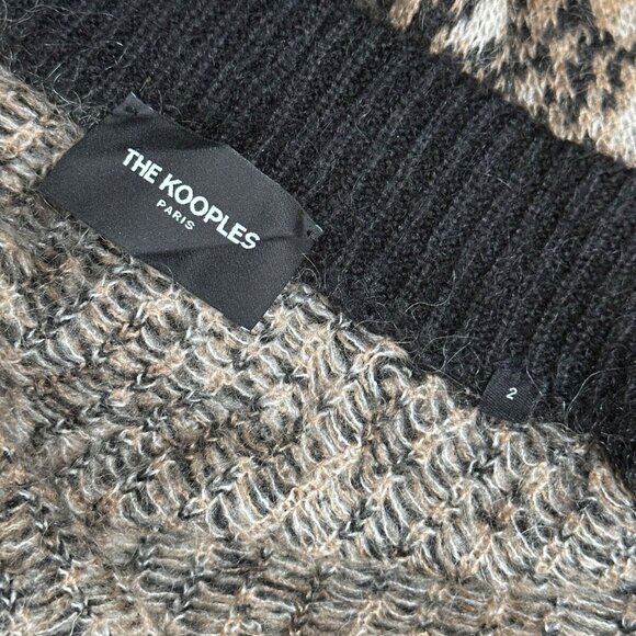 The Kooples Cardigan 2 / US Medium Womens Brown Mohair Button Front Knit - Picture 6 of 8